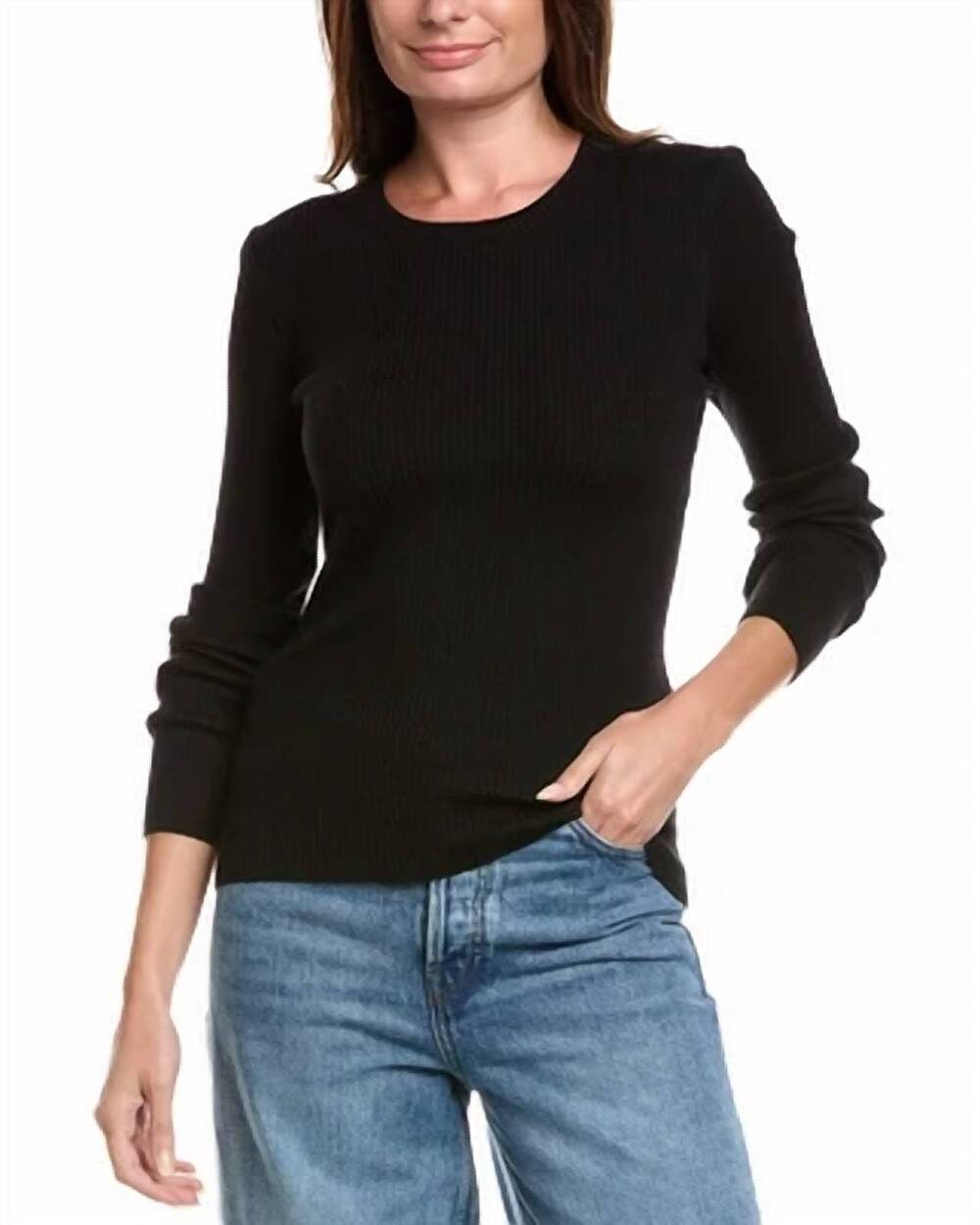 NEW ANOTHER LOVE maritza basic crew sweater in black